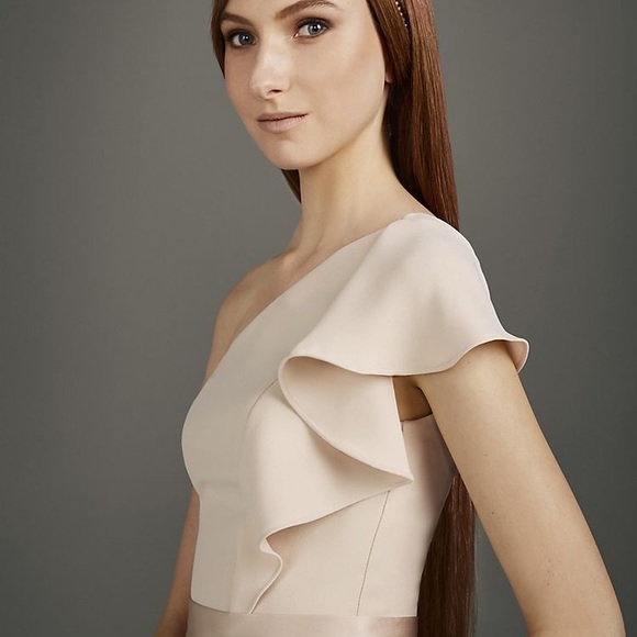 Vera Wang Navy One Shoulder Gown - Picture 5 of 7